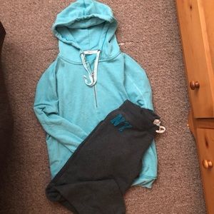 Half zip hoodie and sweatpants set